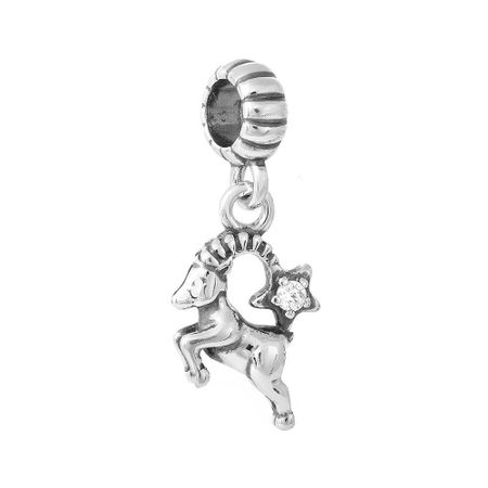 Подвеска-шарм Козерог из серебра с фианитом