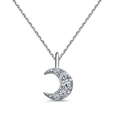 Серебряное колье Луна с фианитами и родированием эрин хантер красная луна