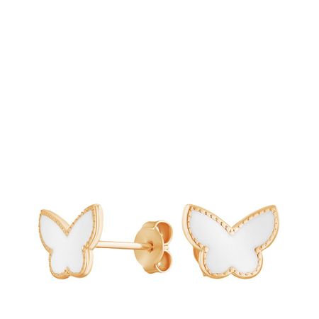 Серебряные серьги Бабочка с эмалью и позолотой мебельные петли naierdi мини бабочка бронзовые золотые серебряные 30 шт