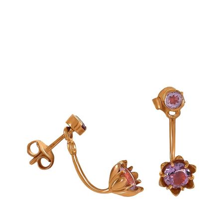 Серьги-пусеты TALANT из золота с аметистами