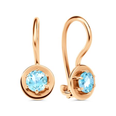 Золотые детские серьги с топазами Sky