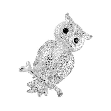 Брошь SOKOLOV Сова из серебра с фианитами значок i love books сова с книгой металл 12 08599 965