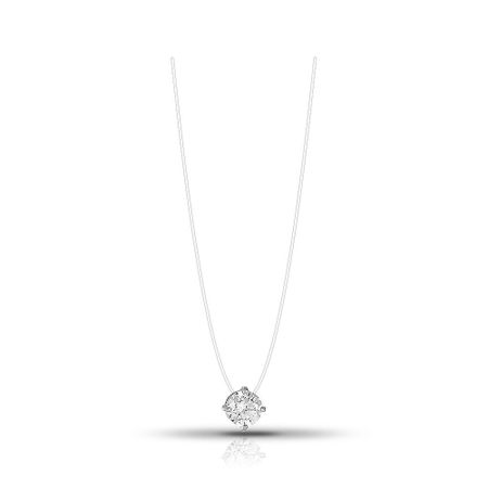 Серебряное колье на леске с фианитом SWAROVSKI
