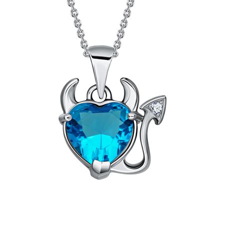 Серебряная подвеска с топазом и фианитом с родированием