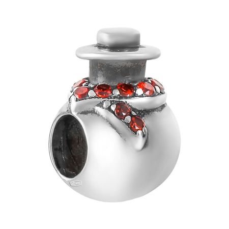 Подвеска-шарм Снеговик из серебра с фианитами