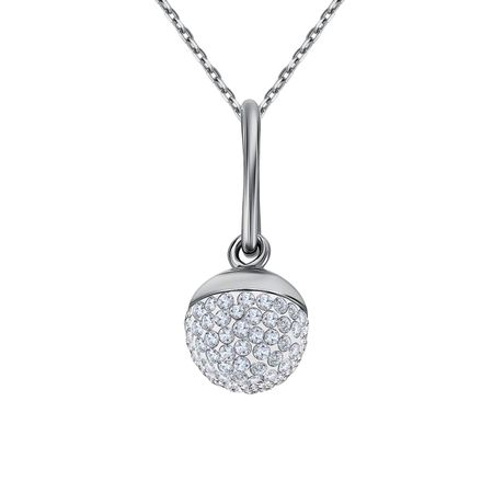 Серебряная подвеска со стразами и родированием аппликация стразами русалочка 1 а4 15 01248 d17