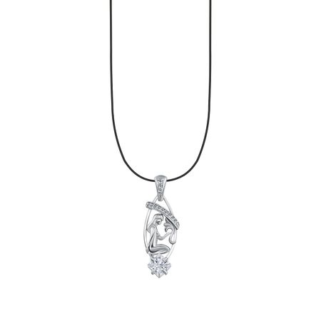 Серебряная подвеска с фианитами со знаком зодиака Дева