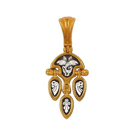 Серебряная подвеска Рыба с позолотой и чернением блокнот енот сеня и большая рыба