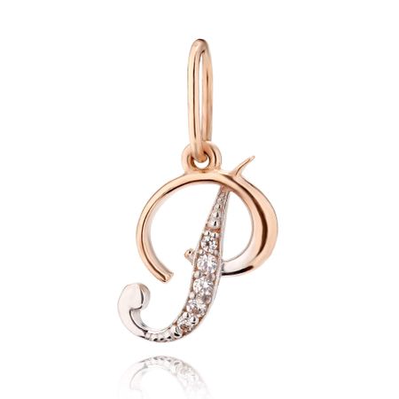 Подвеска TALANT буква Р из золота с фианитами