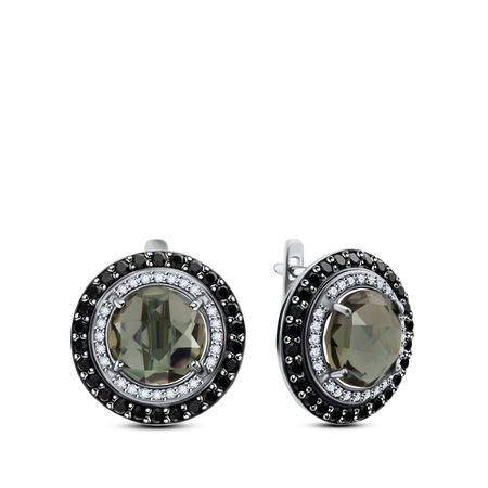 Серьги SOKOLOV из серебра с кварцем и фианитами