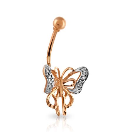 Пирсинг из золота с фианитами