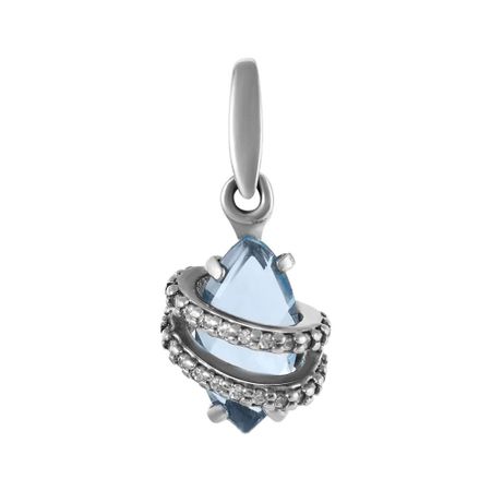 Подвеска из серебра с ювелирным кристаллом и фианитами