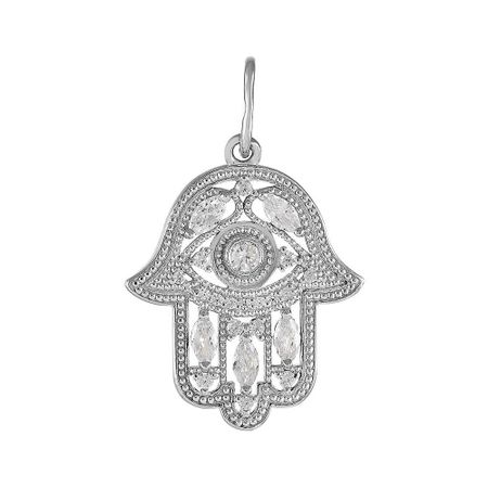 Подвеска TALANT Рука Фатимы из серебра с фианитами
