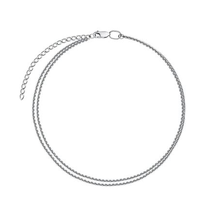 Серебряный браслет на ногу Двойной якорь р. 23-26