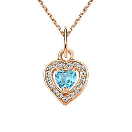 Серебряная подвеска с топазом и фианитами