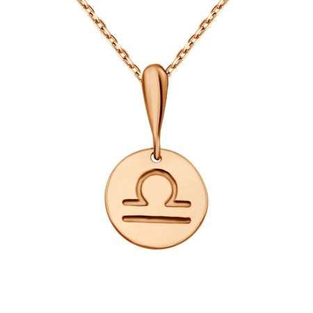 Серебряная подвеска со знаком зодиака Весы с позолотой