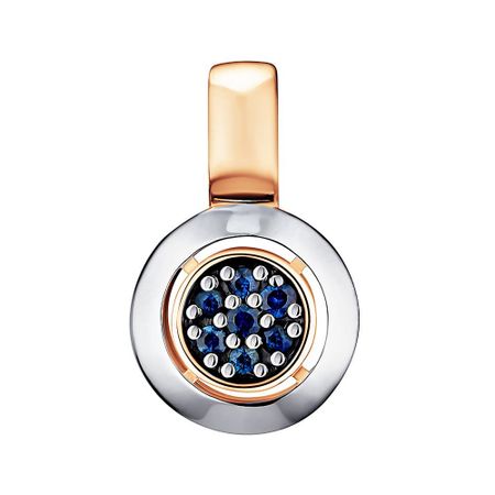 Золотая подвеска с сапфирами и родированием