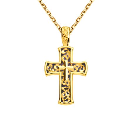 Серебряный Крест с эмалью и позолотой