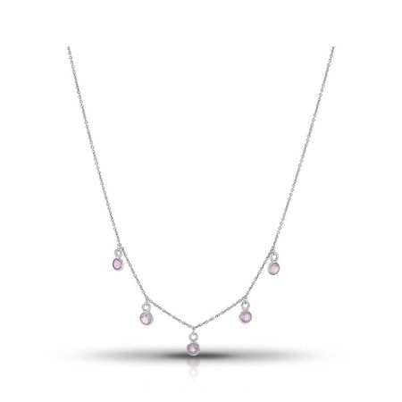 Серебряное колье с аметистами и родированием