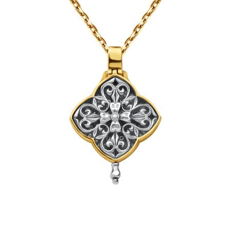 Серебряный складень-мощевик с позолотой