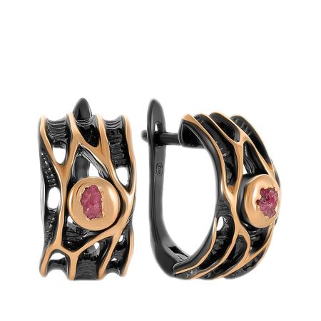 Серьги из серебра с рубинами