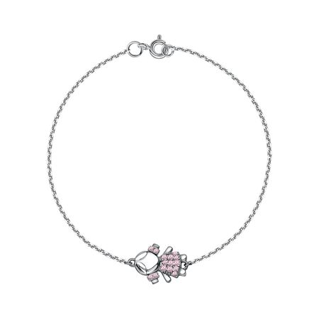 Серебряный браслет Девочка с фианитами и родированием сиджей лоути девочка в чёрном