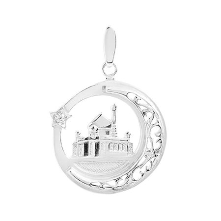 Подвеска мусульманская из серебра с фианитом