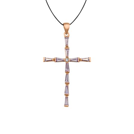 Серебряная подвеска с аметистами и фианитом с позолотой