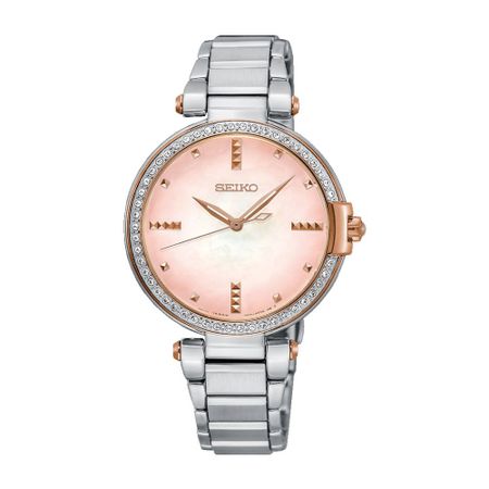 Женские часы SEIKO CS Dress SRZ514P1 с кристаллами ёлочных шаров 6 см розовый серебристый 40 шт