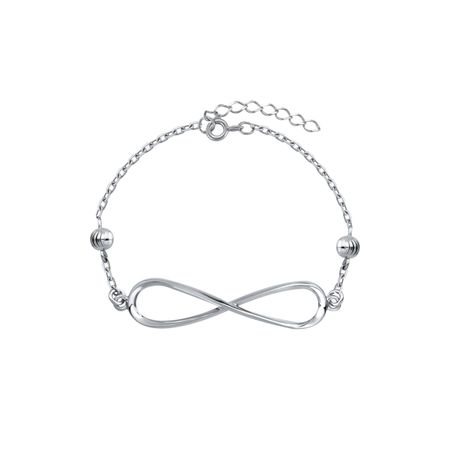 Серебряный браслет Бесконечность с родированием