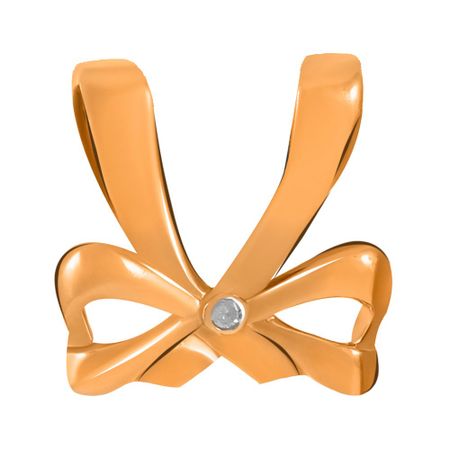 Золотая подвеска Бант с бриллиантом