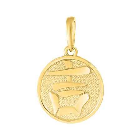 Серебряная подвеска Иероглиф Удача с позолотой