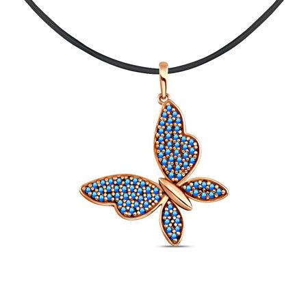 Серебряная подвеска Бабочка с фианитами и позолотой светящаяся подвеска бабочка dreamburgh