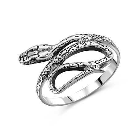 Серебряное кольцо Змея с чернением статуэтка мини змея из меди tpxckz