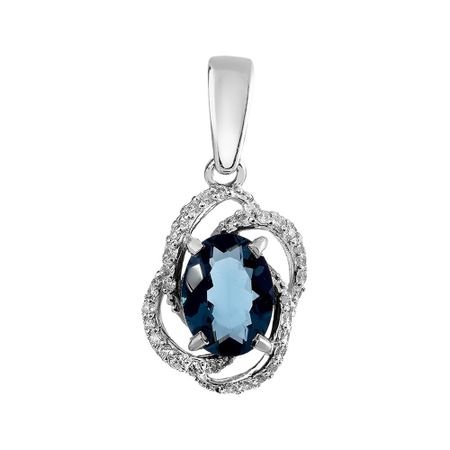 Подвеска из серебра с ювелирным кристаллом и фианитами