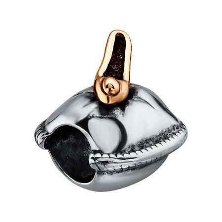 Серебряный шарм Туфля с позолотой и чернением