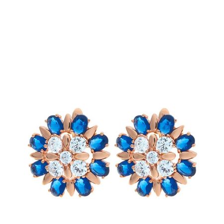 Серьги из серебра с кварцем и фианитами