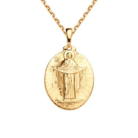 Золотая подвеска Икона Покров Пресвятой Богородицы