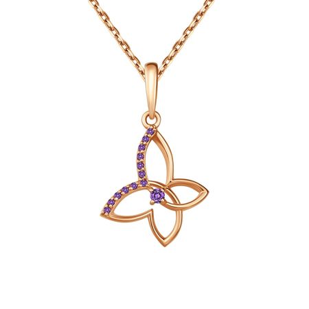 Серебряная подвеска Бабочка с фианитами и позолотой светящаяся подвеска бабочка dreamburgh