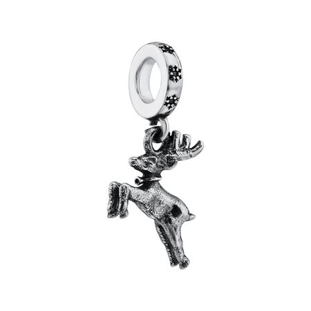 Серебряный шарм Олень с чернением металлические скрепки олень alsmt бронзовые 8 шт