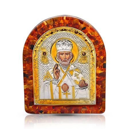 Икона Николай Чудотворец Святитель с позолотой
