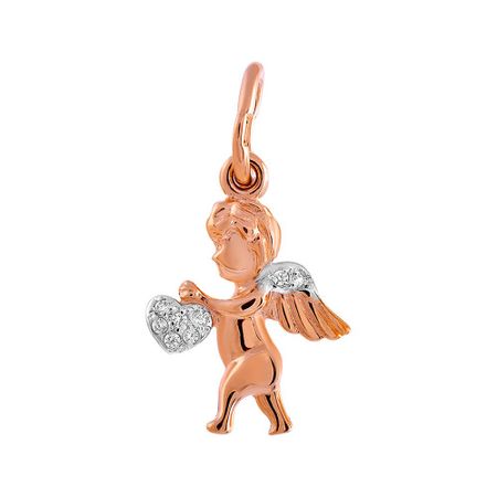 Золотая подвеска Ангел с фианитами