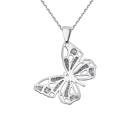 Серебряная подвеска Бабочка с родированием светящаяся подвеска бабочка dreamburgh