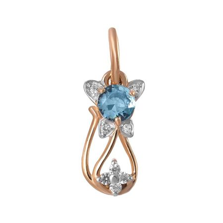 Подвеска детская из золота с фианитами