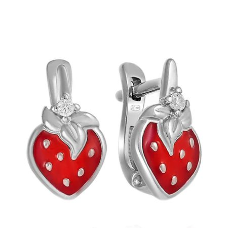 Серьги детские SOKOLOV Ягода из серебра с эмалью