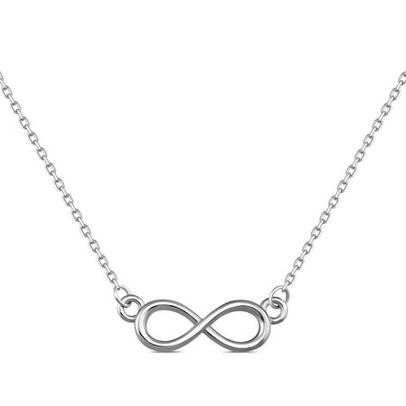 Серебряное колье Бесконечность с родированием