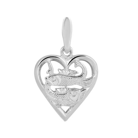 Серебряная подвеска со знаком зодиака Рыбы