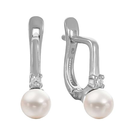 Серьги SOKOLOV из серебра с жемчугом и фианитами