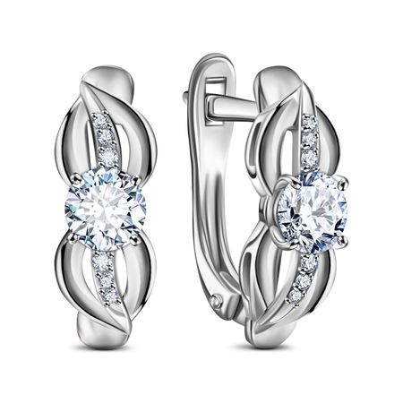 Серебряные серьги с фианитами SWAROVSKI