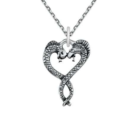 Серебряная подвеска Змея с чернением